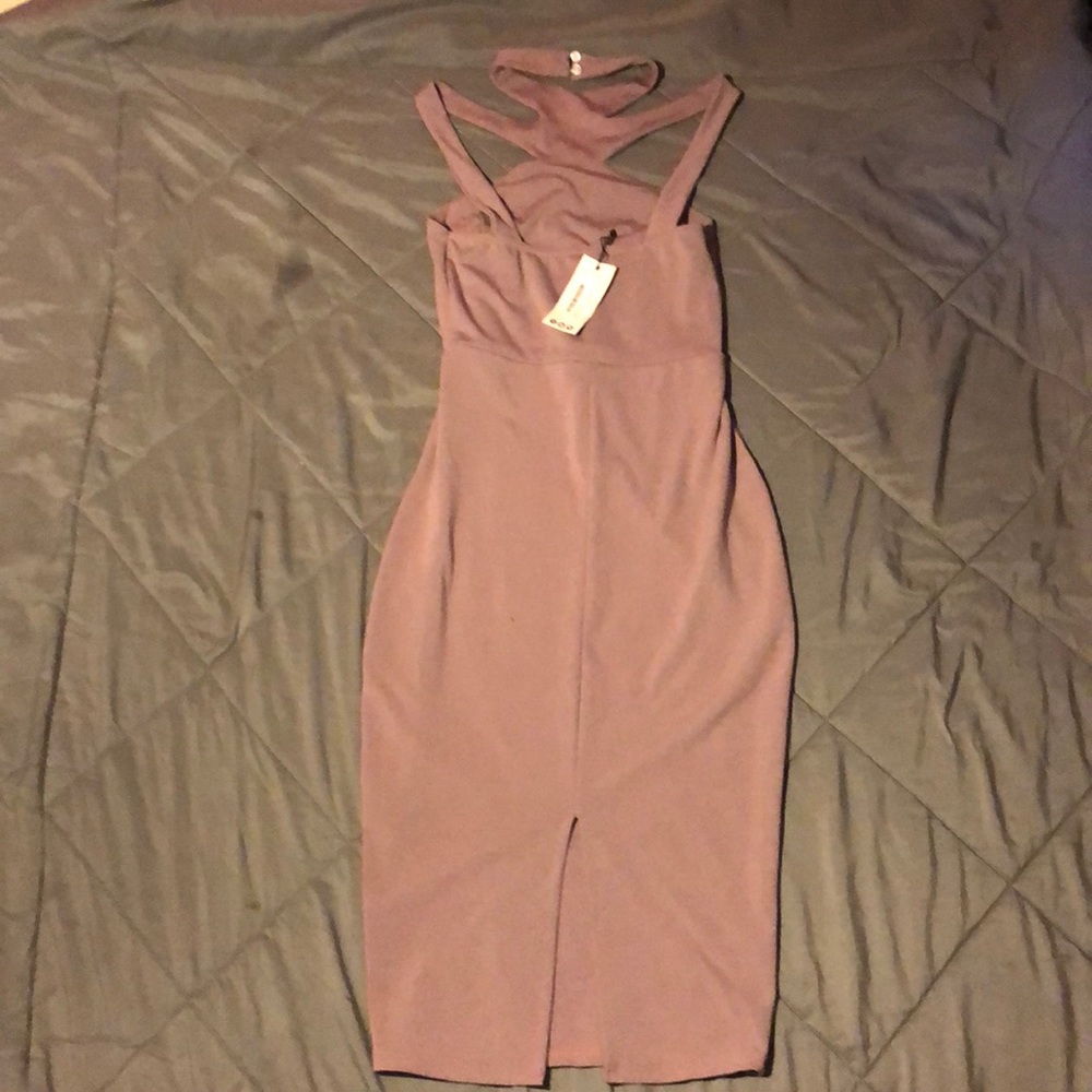 High Neck lilac Dress - Picture 3 of 3